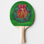Basketball in kerstmis Wreath Tafeltennisbatje (Voorkant)