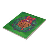 Basketball in kerstmis Wreath Tegeltje (Zijkant)