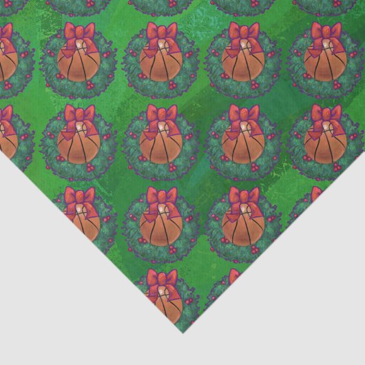 Basketball in kerstmis Wreath Tissuepapier (Detail)