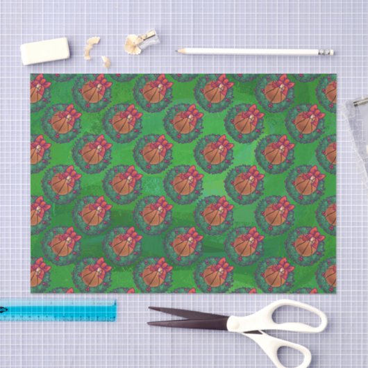 Basketball in kerstmis Wreath Tissuepapier (Craft)