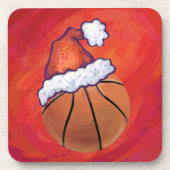 Basketball in Santa Hat Drankjes Onderzetter (Voorkant)