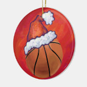 Basketball in Santa Hat Keramisch Ornament (Links)