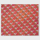 Basketball in Santa Hat Pattern Cadeaupapier (Vlak)