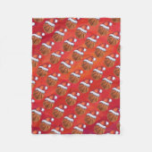 Basketball in Santa Hat Pattern Fleece Deken (Voorkant)