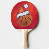 Basketball in Santa Hat Tafeltennisbatje (Achterkant)