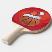 Basketball in Santa Hat Tafeltennisbatje (Voorkant Gekanteld)