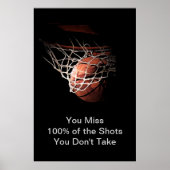 Basketball in Shadow Poster Print (Voorkant)