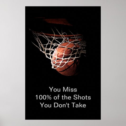 Basketball in Shadow Poster Print (Voorkant)