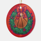 Basketball Inside Kerstmis Keramisch Ornament (Links)