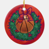 Basketball Inside Kerstmis Keramisch Ornament (Achterkant)