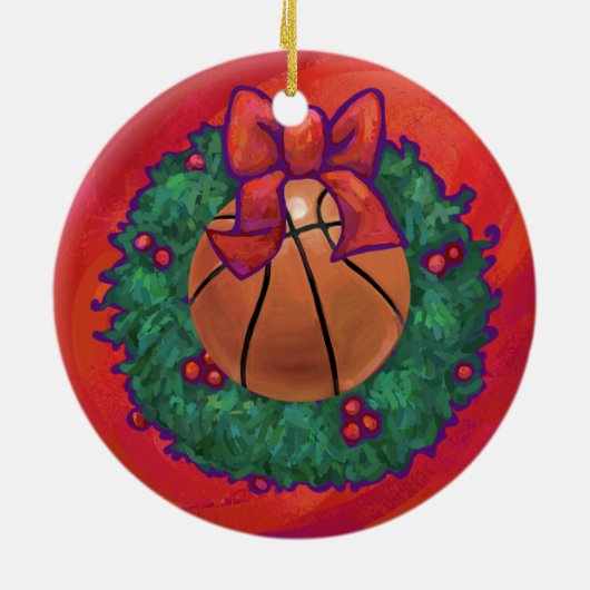 Basketball Inside Kerstmis Keramisch Ornament (Achterkant)