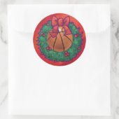 Basketball Inside Kerstmis Ronde Sticker (Tas)