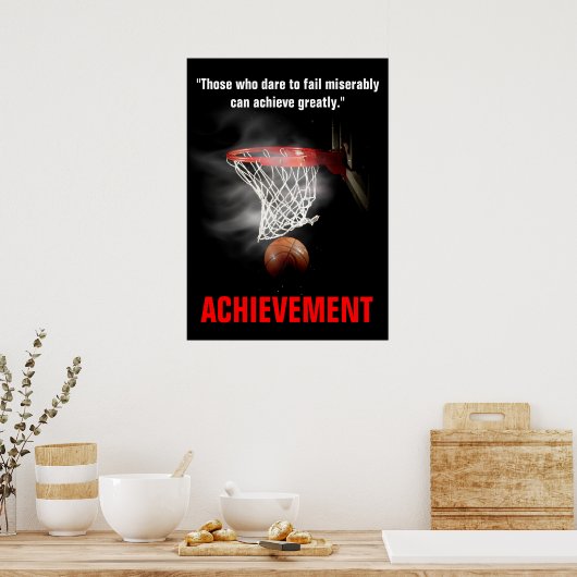 Basketball Inspirerend bereiken Motivatie Poster (Keuken)