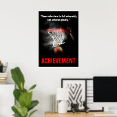 Basketball Inspirerend bereiken Motivatie Poster (Thuiskantoor)