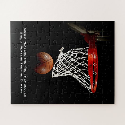 Basketball Inspirerend Citaat Inspire Spelers Legpuzzel (Horizontaal)