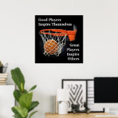 Basketball Inspirerend Citaat Inspire Spelers Poster (Thuiskantoor)