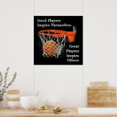 Basketball Inspirerend Citaat Inspire Spelers Poster (Keuken)