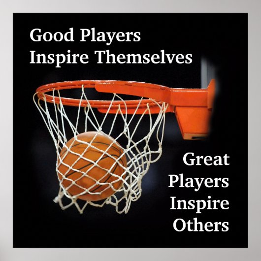 Basketball Inspirerend Citaat Inspire Spelers Poster (Voorkant)