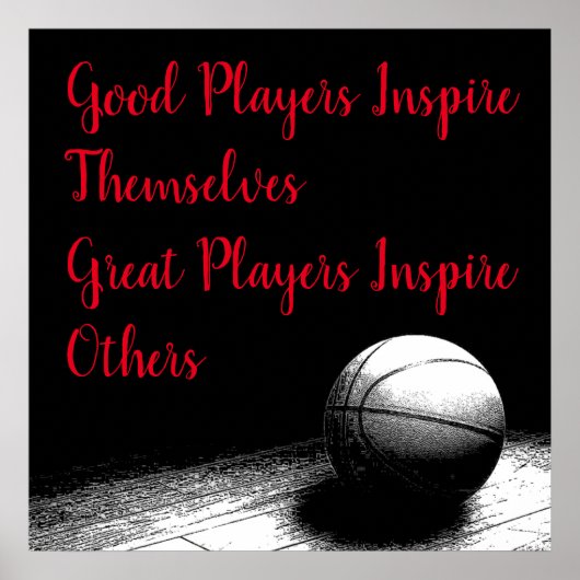 Basketball Inspirerend Citaat Inspire Spelers Poster (Voorkant)