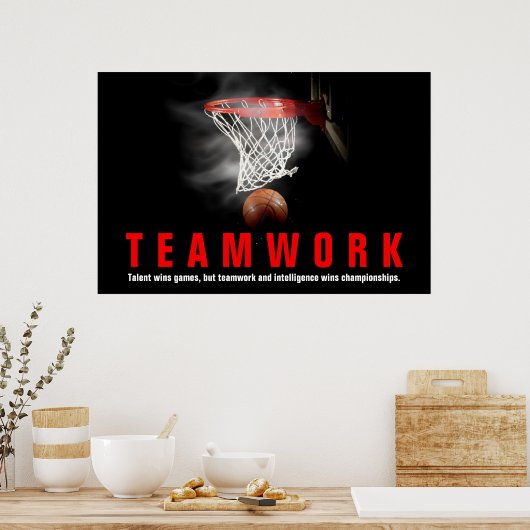 Basketball Inspirerend-prijszettingsspelers in tea Poster (Keuken)