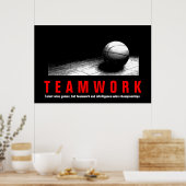 Basketball Inspirerend-prijszettingsspelers in tea Poster (Keuken)