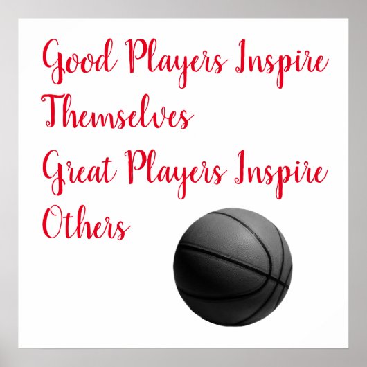 Basketball Inspirerend Quote Inspire Player Poster (Voorkant)