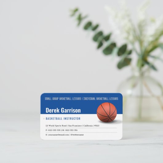 Basketball Instructor | Coach | Trainer Business C Visitekaartje (Staand voorkant)