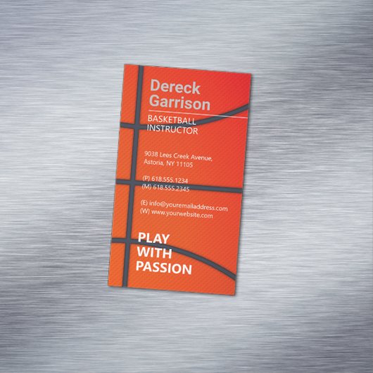 Basketball Instructor | Coach | Trainer Magnetisch Visitekaartje (Voorbeeld)