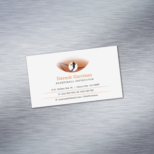 Basketball Instructor | Coach | Trainer Magnetisch Visitekaartje (Voorbeeld)