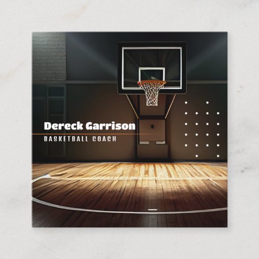 Basketball Instructor | Coach | Trainer Vierkante Visitekaartje (Voorkant)
