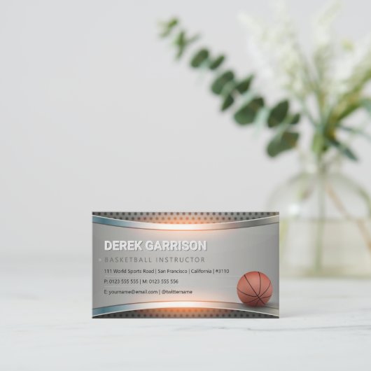 Basketball Instructor | Coach | Trainer Visitekaartje (Staand voorkant)