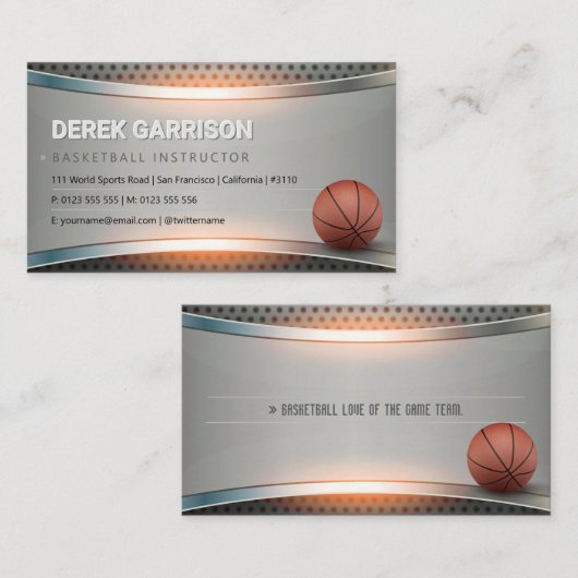 Basketball Instructor | Coach | Trainer Visitekaartje (Voorkant / Achterkant)