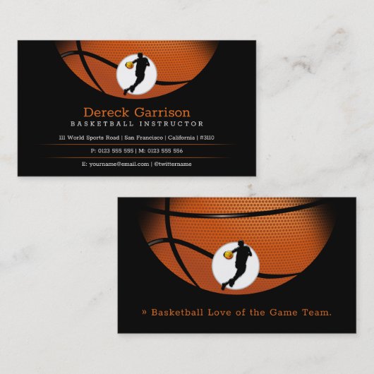 Basketball Instructor | Coach | Trainer Visitekaartje (Voorkant / Achterkant)