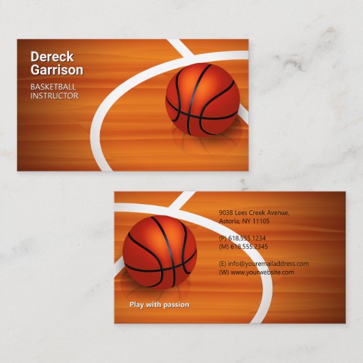 Basketball Instructor | Coach | Trainer Visitekaartje (Voorkant / Achterkant)