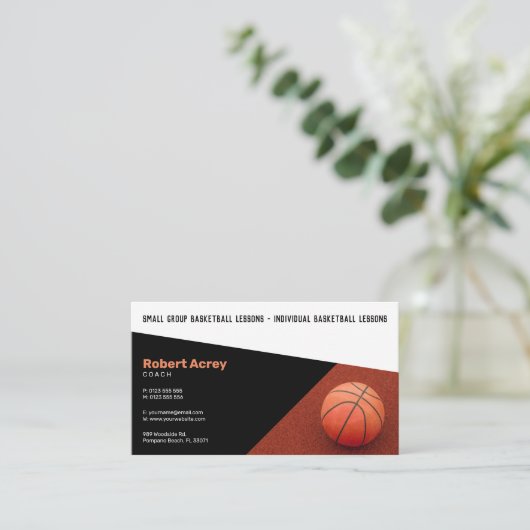 Basketball Instructor | Coach | Trainer Visitekaartje (Staand voorkant)