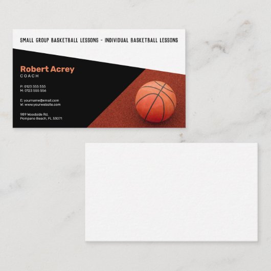 Basketball Instructor | Coach | Trainer Visitekaartje (Voorkant / Achterkant)