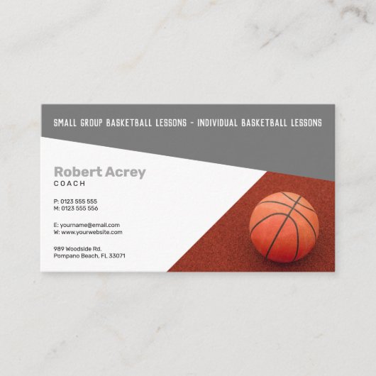 Basketball Instructor | Coach | Trainer Visitekaartje (Voorkant)