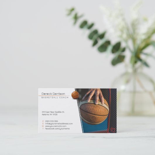 Basketball Instructor | Coach | Trainer Visitekaartje (Staand voorkant)