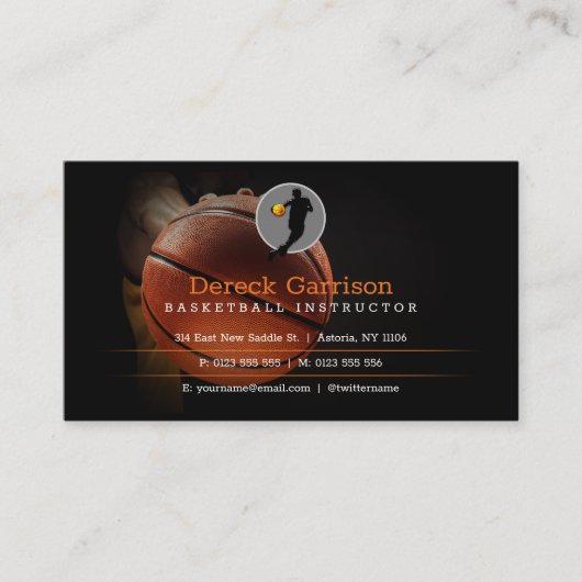 Basketball Instructor | Coach | Trainer Visitekaartje (Voorkant)