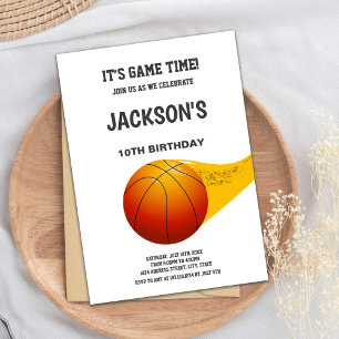 Basketball Invitation oranje line Kaart