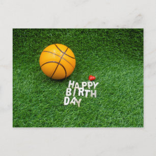 Basketball is blij met zijn verjaardag met basketb briefkaart