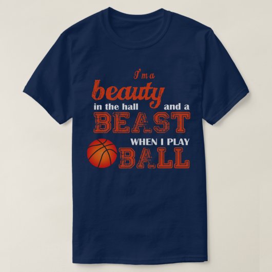 Basketball is een schoonheid in de hal en een bees t-shirt (Design voorkant)