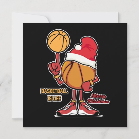 Basketball Is Life Christmas Sports Player Gift Kaart (Voorkant)