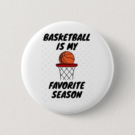 Basketball is mijn favoriete seizoen 8 ronde button 5,7 cm (Voorkant)