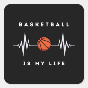 Basketball is mijn favoriete sport vierkante sticker