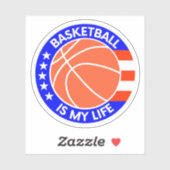 Basketball is mijn leven - een mooi Amerikaans pat Sticker (Vel)