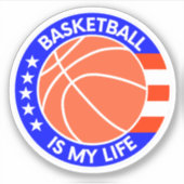 Basketball is mijn leven - een mooi Amerikaans pat Sticker (Voorkant)
