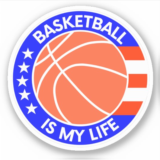 Basketball is mijn leven - een mooi Amerikaans pat Sticker (Voorkant)