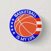 Basketball is mijn leven! ronde button 3,2 cm (Voorkant)