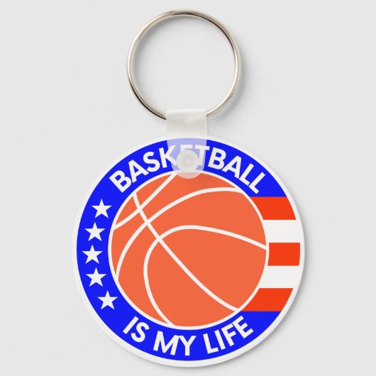 Basketball is mijn leven - White player cadeauidee Sleutelhanger (Voorkant)